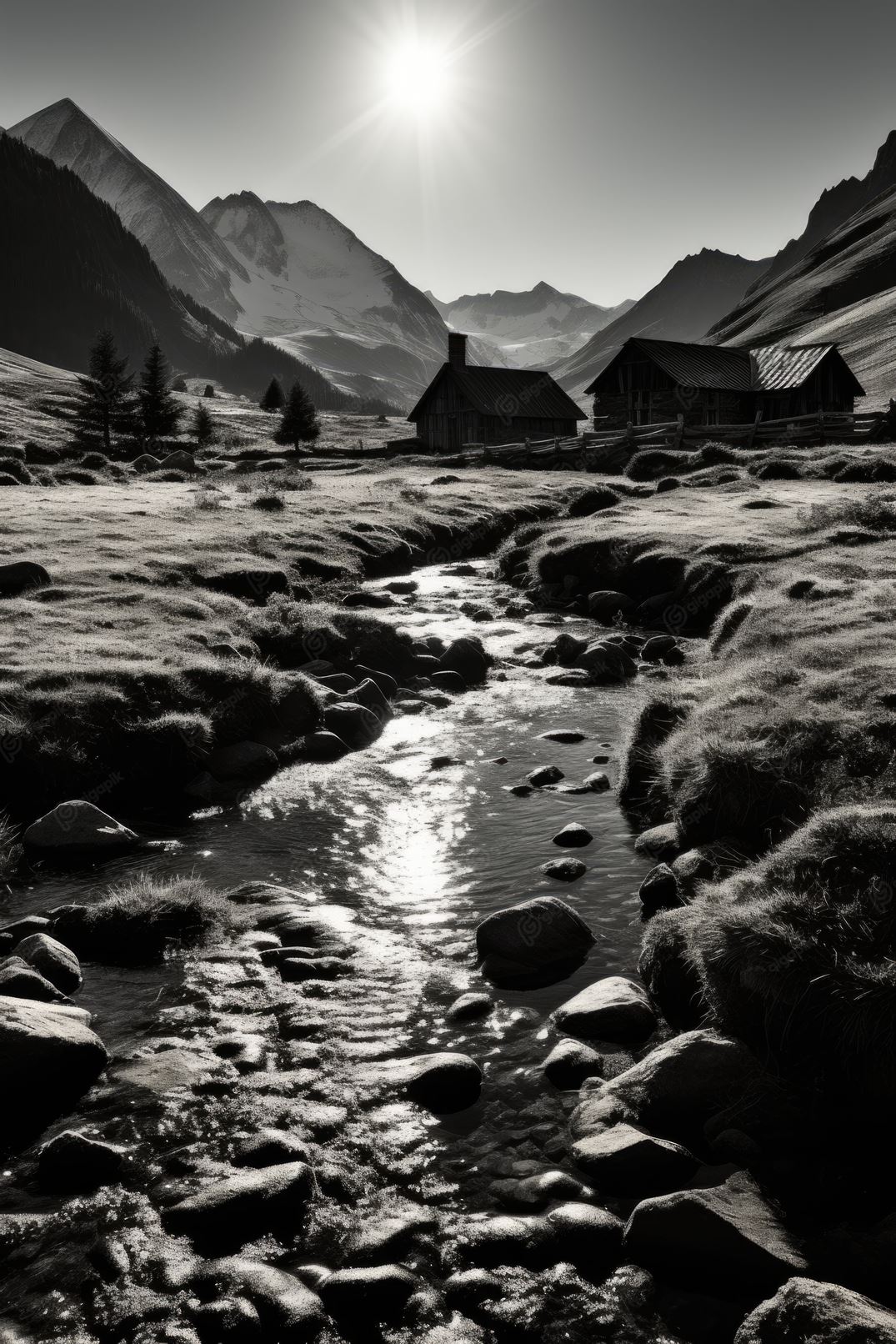 monochromatic-symphony-of-rocky-mountains-with-dancing-shadows-over-verdant-fields